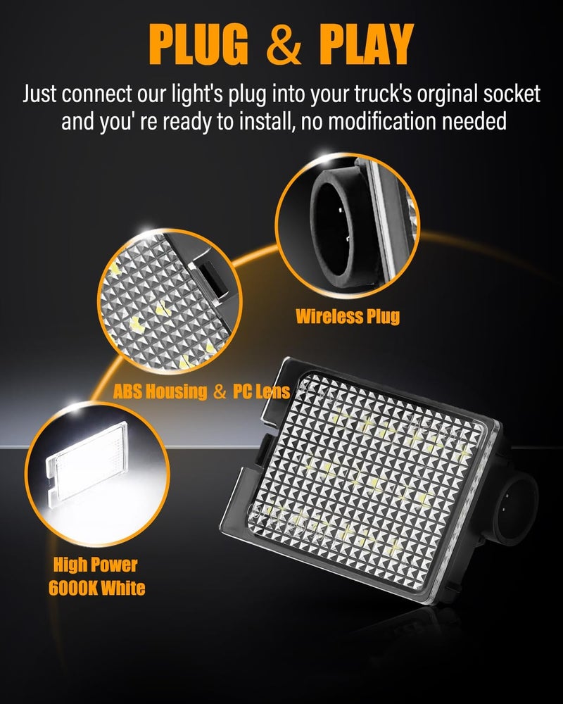LESAUCE LED License Plate Light For 2014-2023 Dodge Durango Pickup Truck, 6000K White, 18 SMD, Tag Lamp Assembly Replacement, Plug and Play, Pack of 2 - Image 5